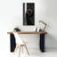 Art mural sur toile Latitude Run® «Chat noir derrière la porte» par Momart-1160442953