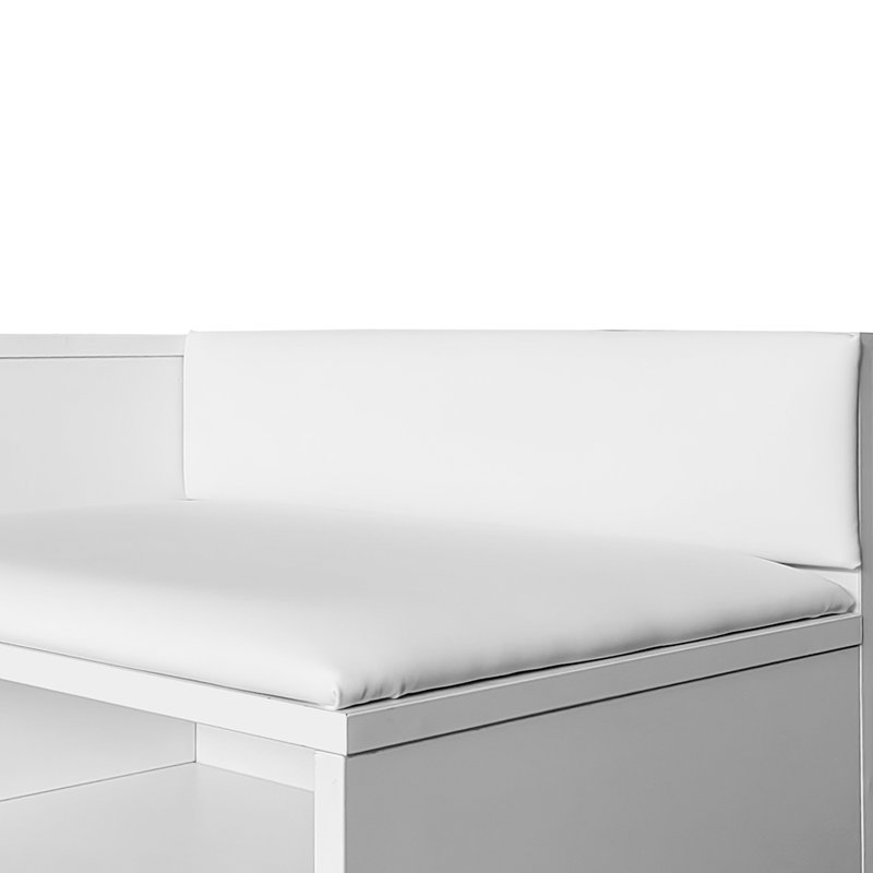 Banc de rangement pour chaussures avec coussins, Blanc