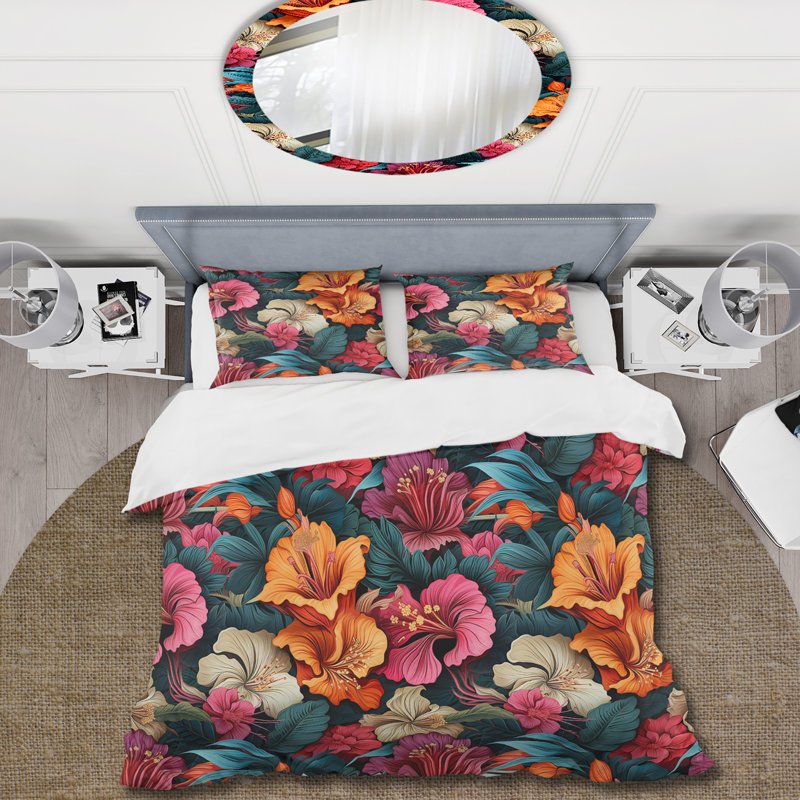 Ensemble de housse de couette Mawadah, Housse de couette pour grand lit et 2 taies décor