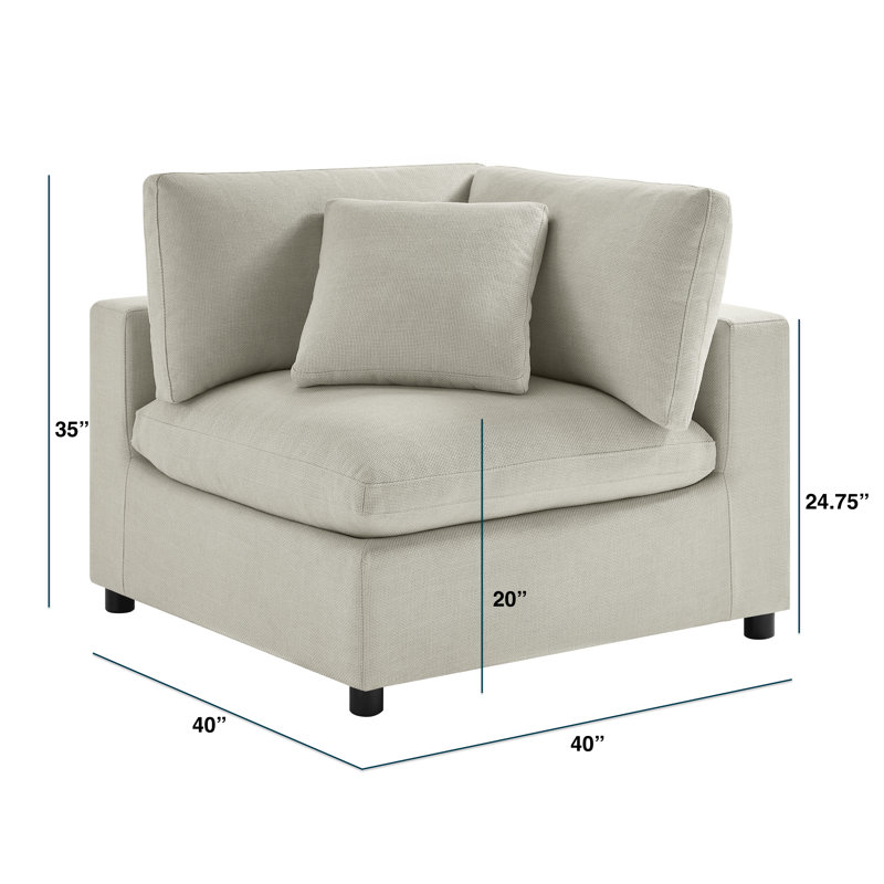 Chaise de coin Jazzmyne, Beige Polyester