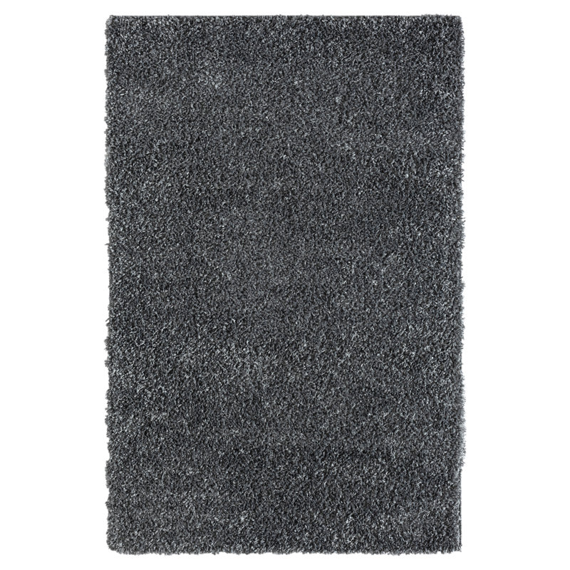 Shaggy Lush dark grey Rug, Rectangular 120 x 180cm