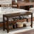 Shoe Bench Storage Rubberwood, Entryway Bench With 3-Tiers Height Adjustable, Shoe Rack Front Door Entrance Organizer For Hallway Living Room, Mudrooms, Walnut,23.6"-2106309753