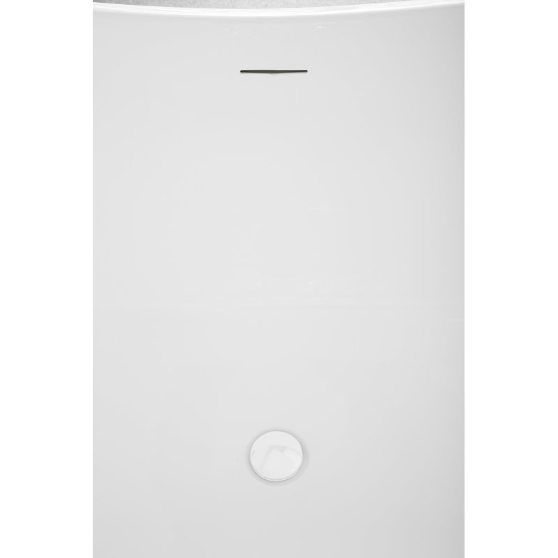 67" Streamline Soaking Freestanding Tub and Tray With Internal Drain, Glossy White