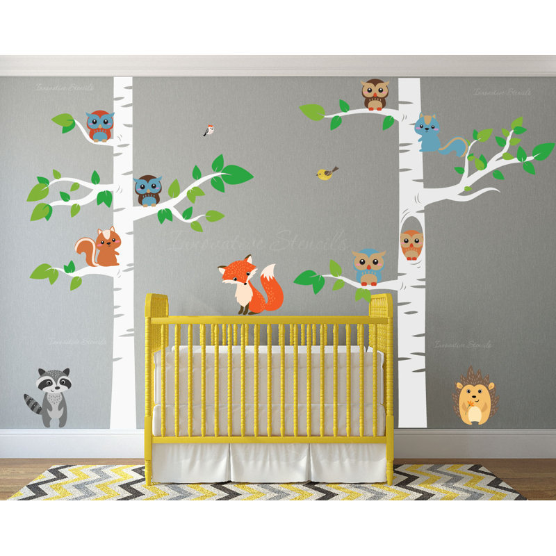 Ensemble d'adhésif décoratif branches d'arbres pour chambre de bébé 12 pièces, H 108 po x l 144 po
