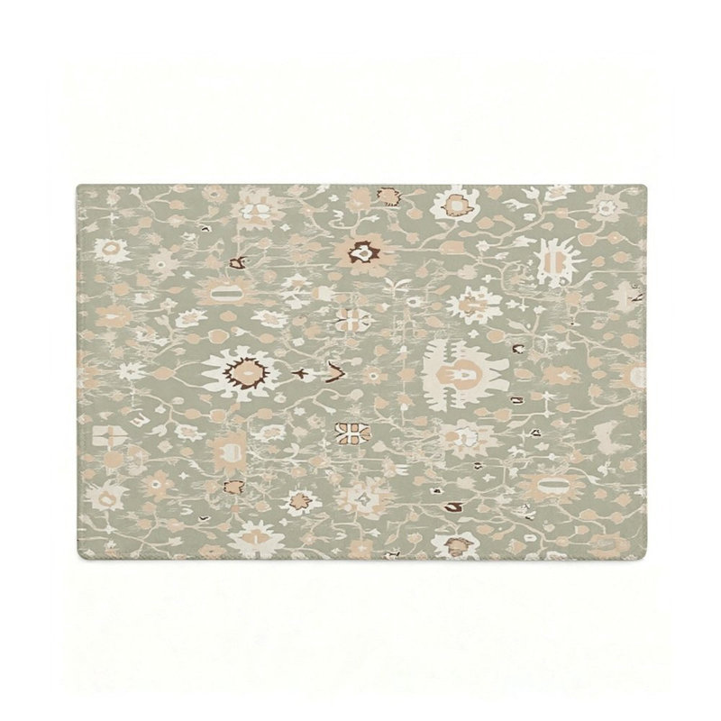 Tapis d'appoint vintage à motif floral gris pâle 47 x 31 pouces