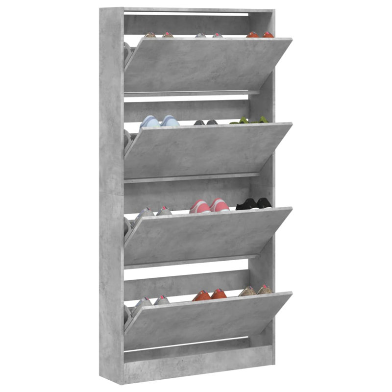 12 Pair Shoe Storage Cabinet, Concrete Grey