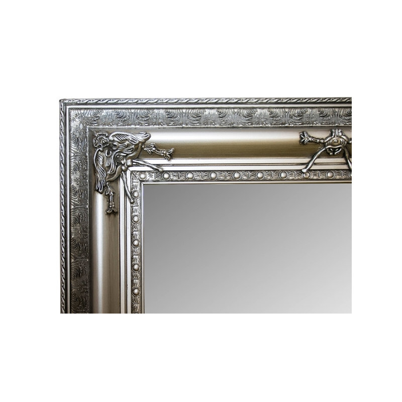 Ethier Wood Flat Wall Mirror, Silver, 180cm H x 100cm W