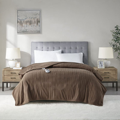 Ribbed Micro Fleece Heated Blanket