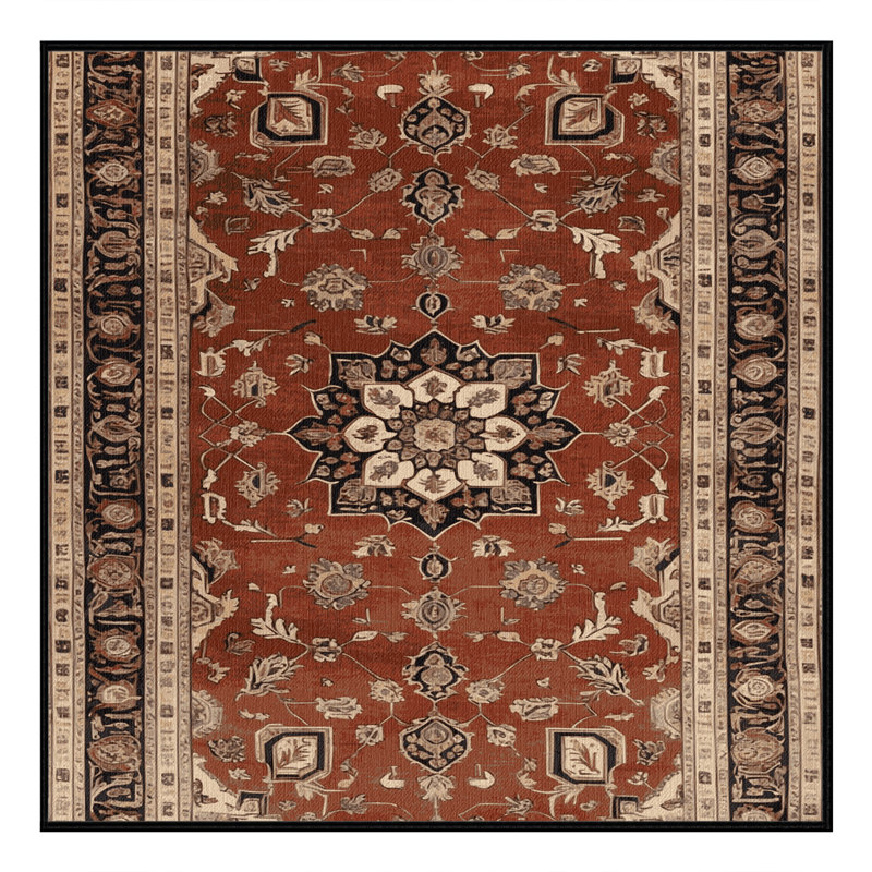 Tapis brun lavable à la machine, Carré 4 pi