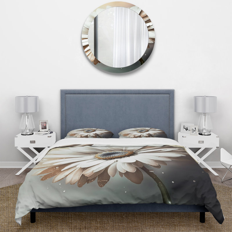 Ensemble de housse de couette en microfibre / polyester White Gerbera Flowers II