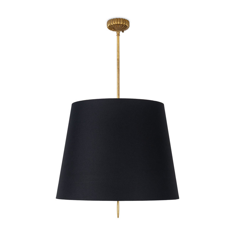 Clove Pendant Large (Black Shade), 21" H x 24" W x 24" D, 3 Lights