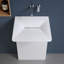 Lavabo de salle de bain mural à surface solide, lavabo flottant moderne, drain linéaire caché, blanc mat