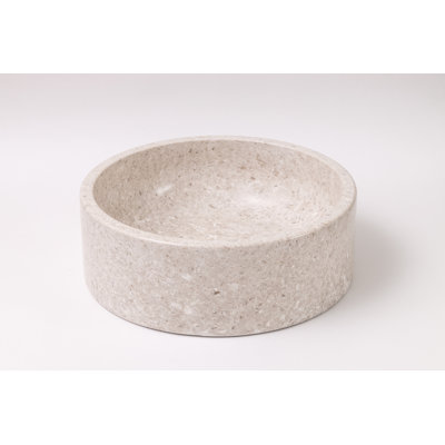 Laguna Marble Valova 16'' Brown And Beige Stone Circular Bathroom Sink