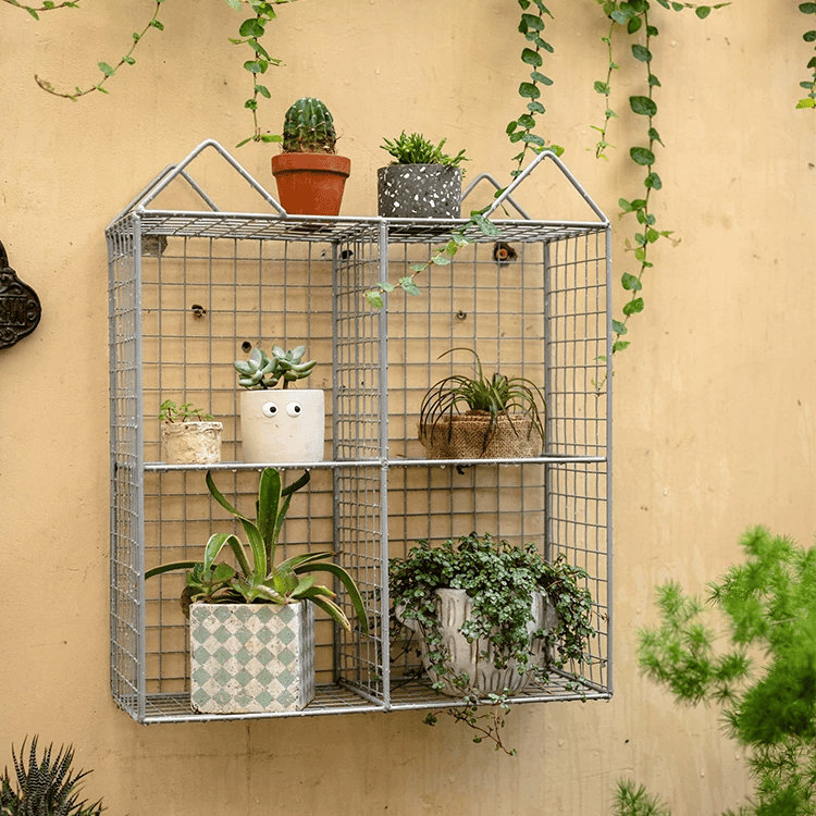 Farmhouse Wire Grid Display Shelf