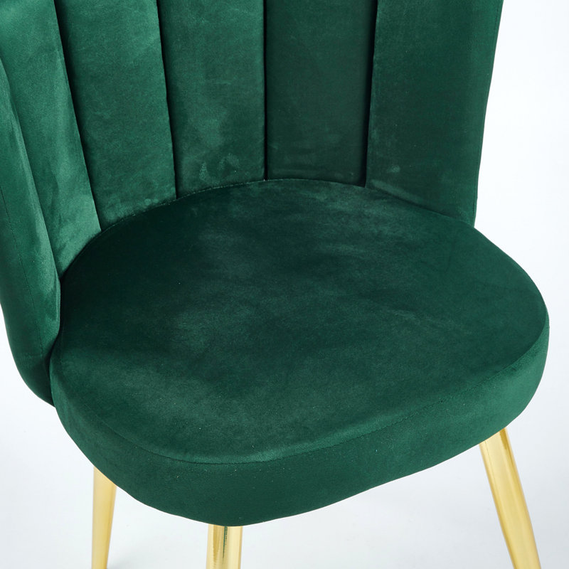 Ensemble de 2 chaises de salle à manger modernes avec pieds en tube de fer convenant au salon, Vert