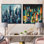 Bleu et vert Cityscape Essence - ensemble de 2 collages carrés