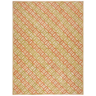 Astonishing Geometric Pattern Contemporary Handmade Cotton American Hooked Rug