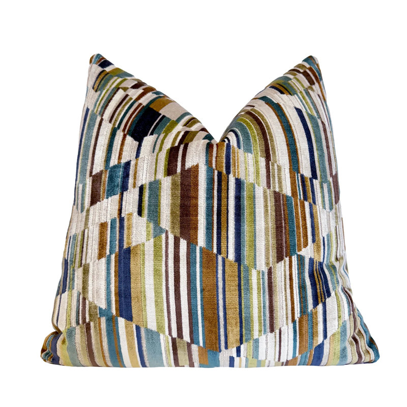 Housse de coussin en velours Spectrum, Brun, Carré 22 po