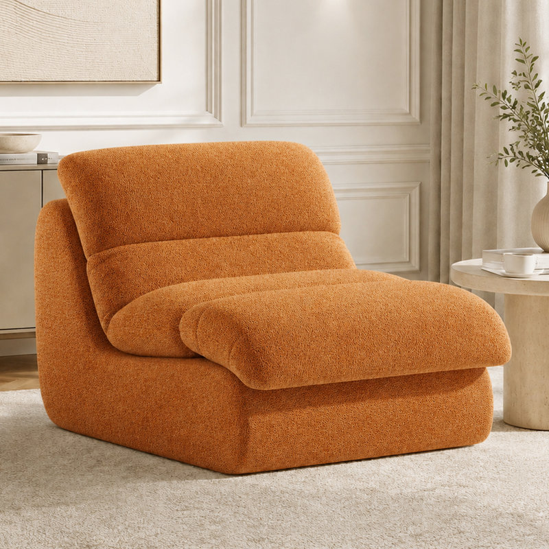 Chaise d'appoint rembourrée Modern, Orange