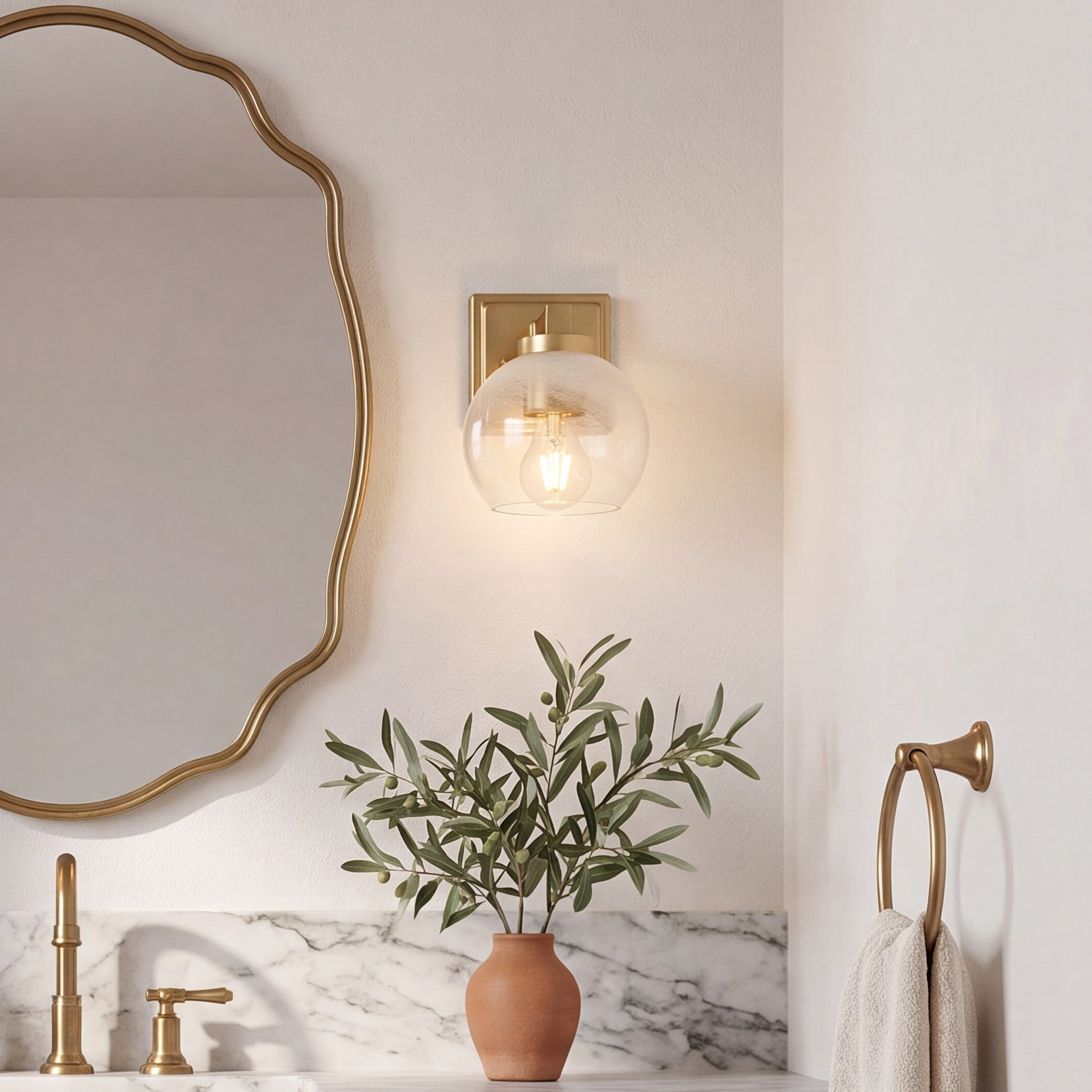 Single Light Vanity Light, Brushed Champagne Bronze