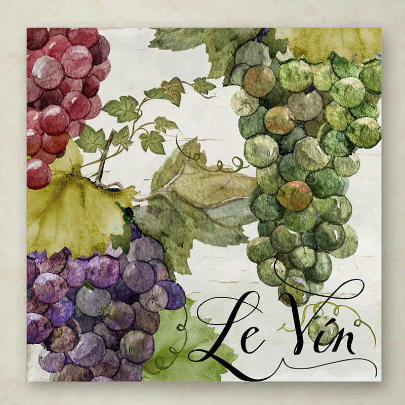 Small Colorful Grapes Canvas Art with French Text