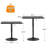 Bistro Pub Table Square Adjustable Height Cocktail Bar Table with Metal Base and Wooden Table Top-359556646-355443104