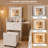 19.6'' W White Makeup Vanity Set with Lighted Mirror & Stool – Flip Top Vanity Desk with 3-Color LED Dimmable Light, 3 Drawers, Hidden Wheeled Stool & Power Outlet