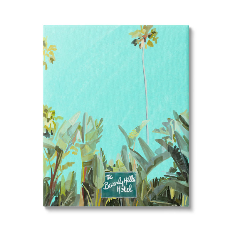 Beverly Hills Hotel Tropical Palms Canvas Wall Art
