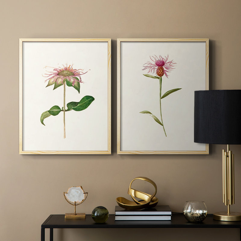 «Mauve Garden Flowers V-Premium», reproduction encadrée prête à accrocher - aucun clou requis - aucun clou requis