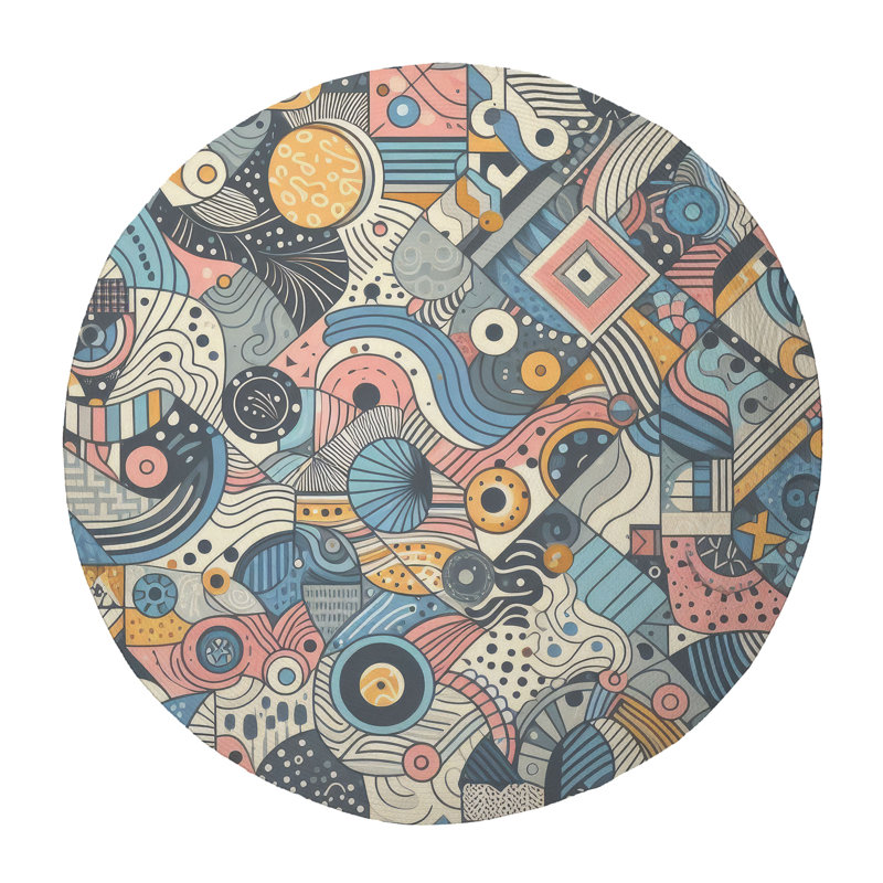 Tapis tressé Vibe Splash, Rond 5 pi