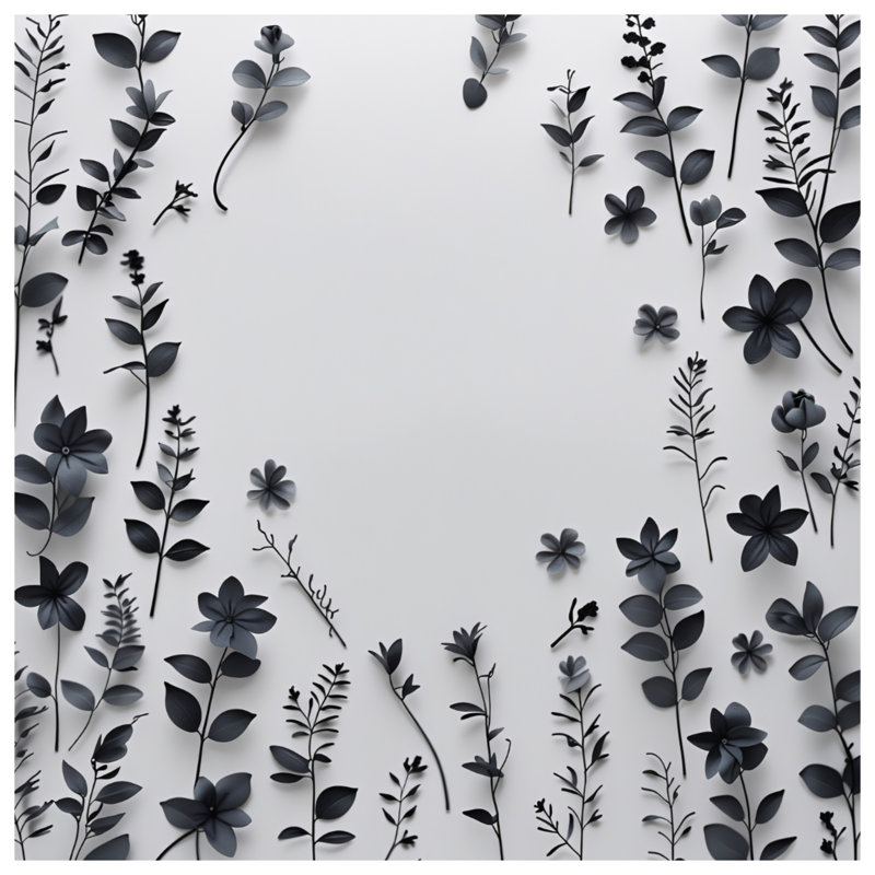 Tapisserie murale fleurs noires - décoration murale florale, 50in H x60in W with 4 Grommets