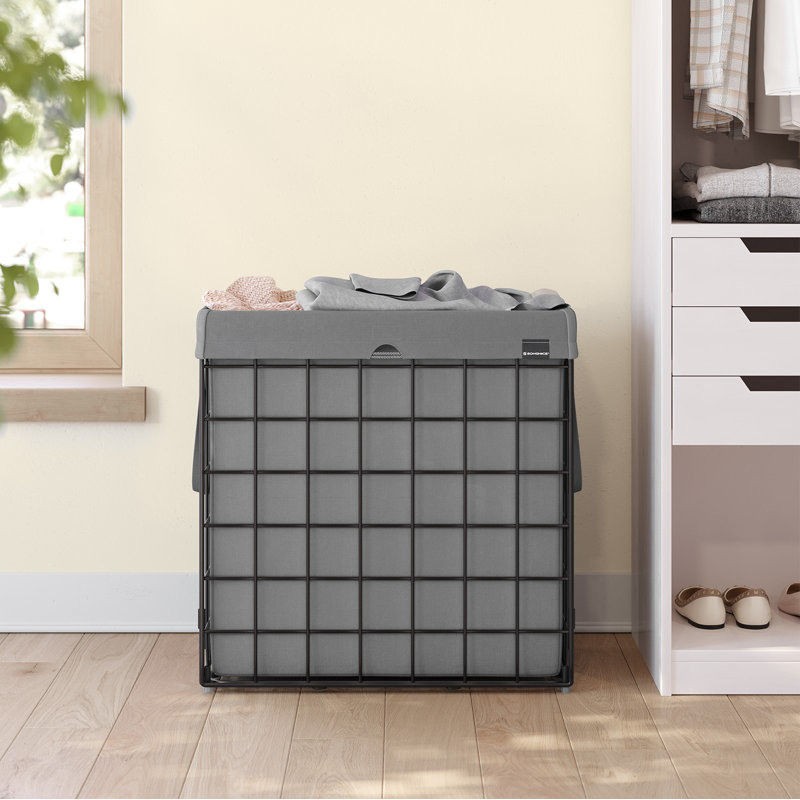 Laundry Hamper, 29 Gal. (110L) Laundry Basket, Collapsible Clothes Hamper, Removable And Washable Liner, Metal Wire Frame, For Bedroom Bathroom