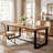 70.9" Solid Wood Dining Table, Farmhouse Kitchen Table 6-8 People With Heavy-duty Metal Legs
