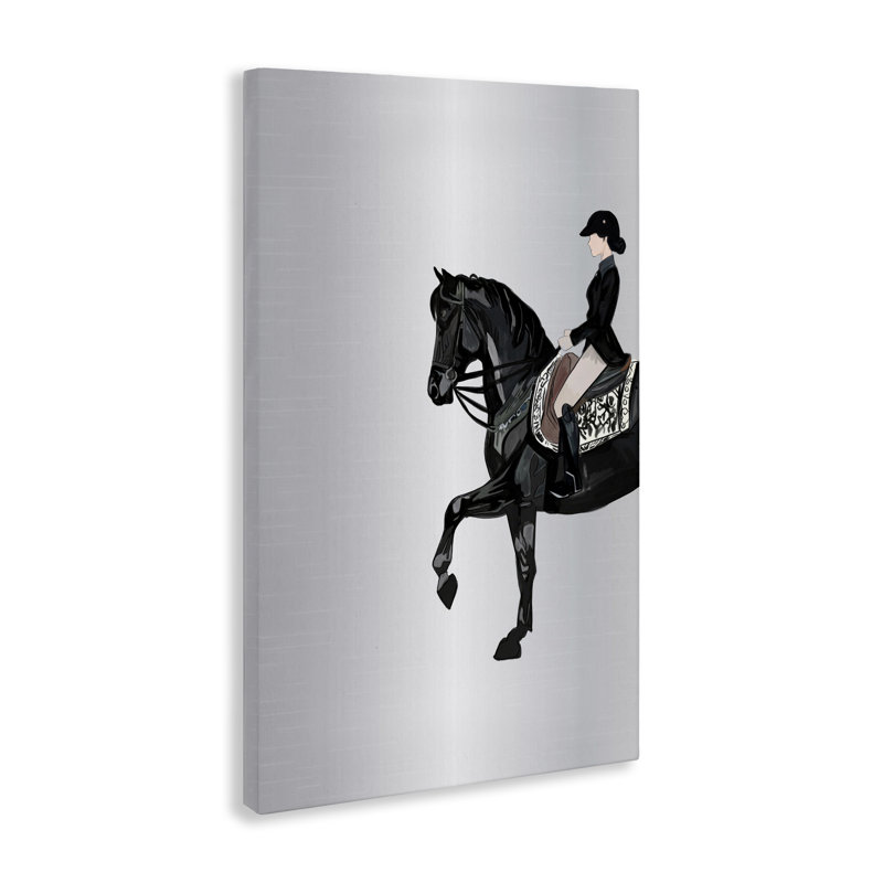 «Silver Rider Jockey», art mural sur toile par Amelia Noyes, H 45 po x l 30 po