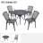 Algrid 4 - Person Patio Dining Set Umbrella Hole Included Round Table-427661278