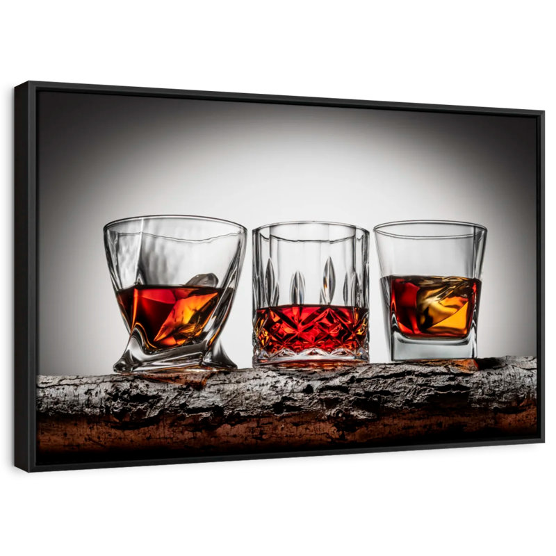 " Fancy Whiskey Glasses Canvas Print ", 29" H x 43" W