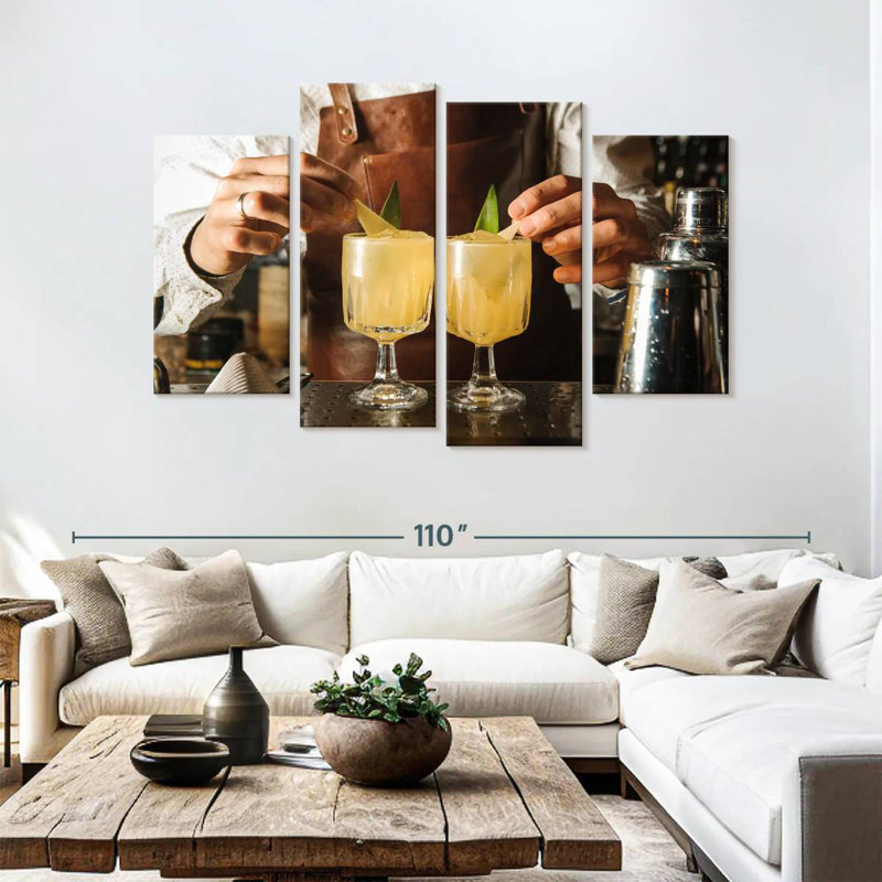 Yarlin Barman fait des cocktails, H 54 po x l 84 po