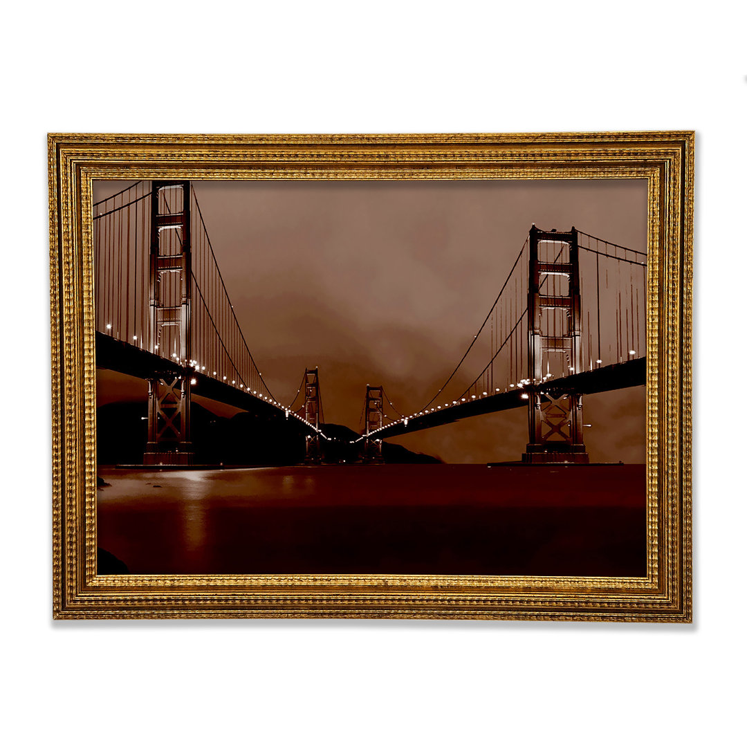 Golden Gate Bridge Zwillinge Braun - Druck