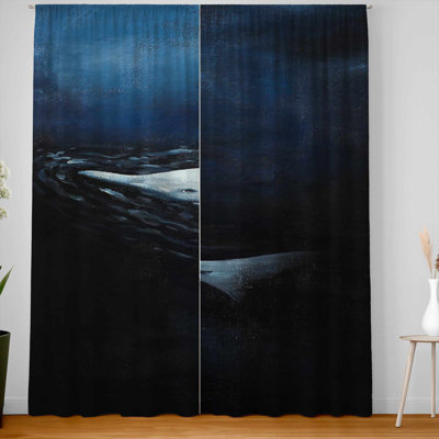 Swimming Dolphin Blackout Curtains Pair for Home Decor