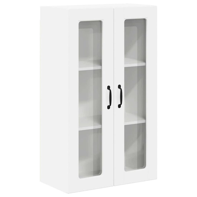 Vidaxl Kitchen Wall Cabinet With Shelf Concrete Grey 80 X 31 X 100 Cm, 100cm H x 60cm W x 31cm D, High Gloss White