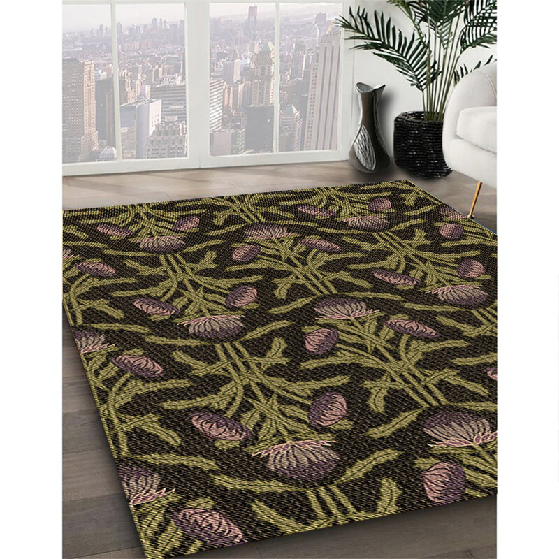 Tapis 100% à motifs lavables à la machine 2989, Carré 8 pi