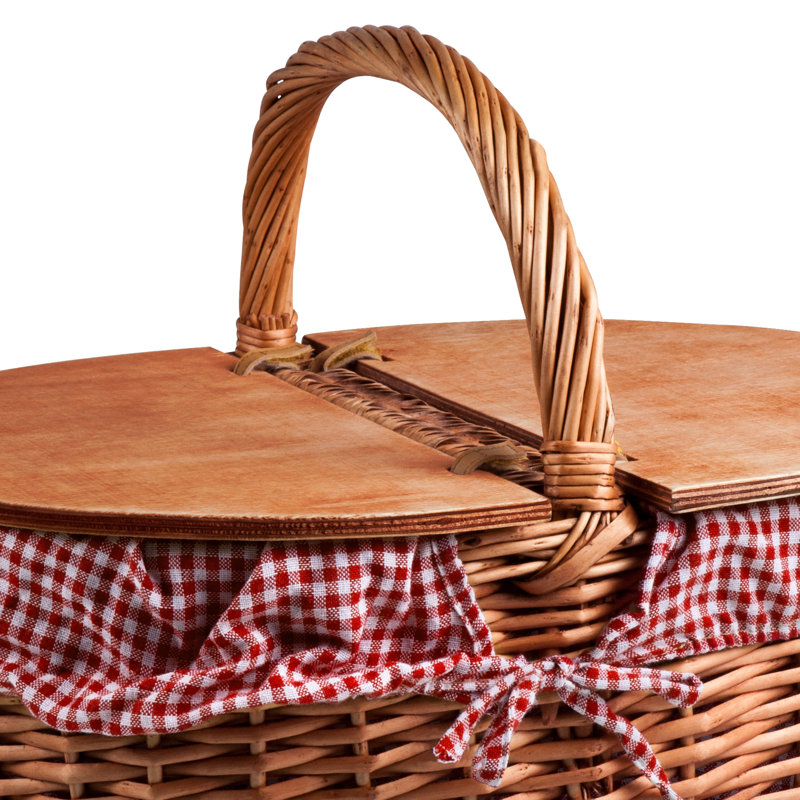 Panier de pique-nique en osier Country Country, Rouge / Blanc