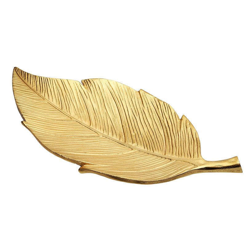 Plateau en forme de feuille engrave veined Barraza