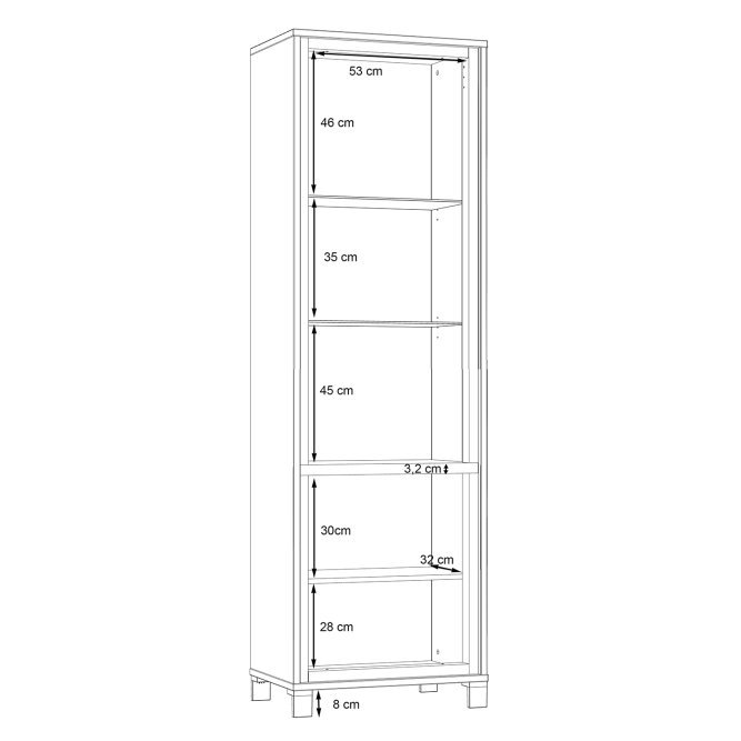 Cerallua Glass 65 cm W Display Cabinet