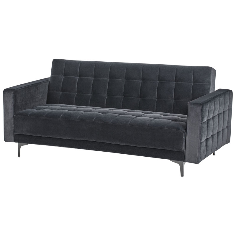 Chmura 3 Seater Velvet Sofa Bed, Black