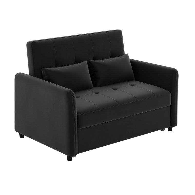 Lit convertible, fauteuil surdimensionné réglable avec trois ports USB, Noir