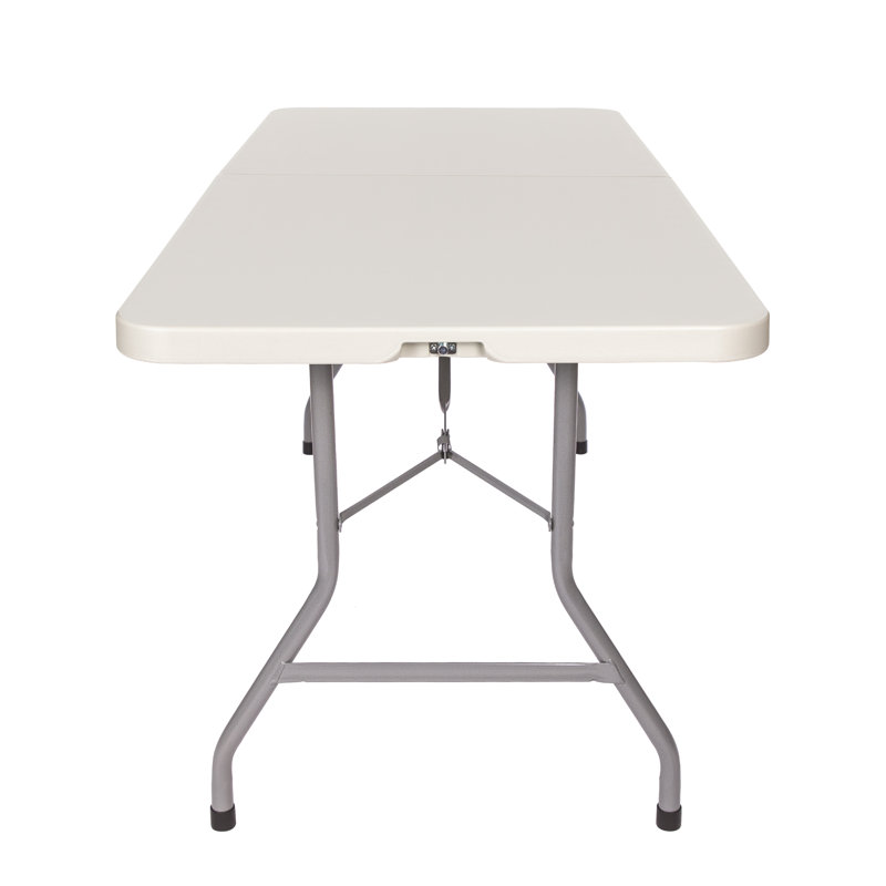 Hampden 72" Gray Plastic and Steel Fold-In-Half Table