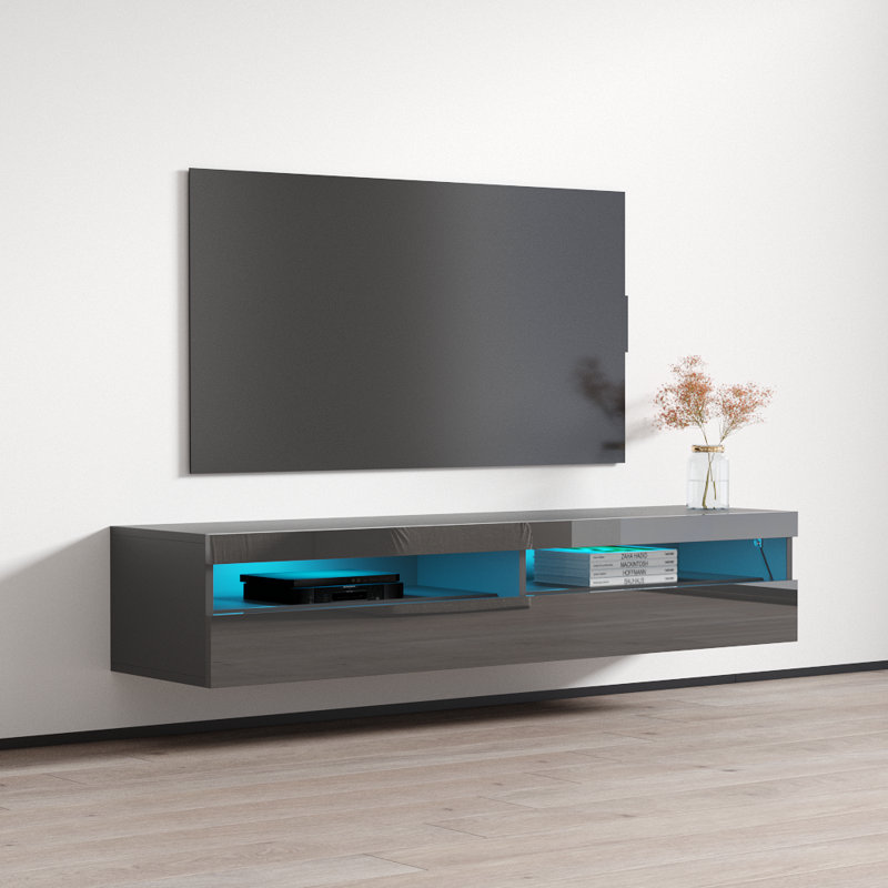 Fly Modular Floating TV Stand for TVs up to 70", Grey