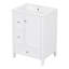 "Meuble-lavabo de 24 pouces avec rangement, tablette réglable, panneau de fibres à densité moyenne et bois d'hévéa, cloisons amovibles, finition blanc brillant"-675244016