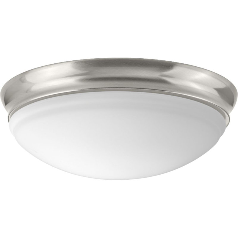 Plafonnier encastré simple à 1 lumière Mccully, H 4,25 po x l 11 po x P 11 po, Nickel brossé